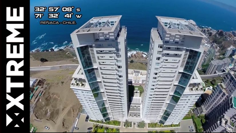Urban Wingsuit Flight Between 2 Buildings Sebastian Alvarez in Chile