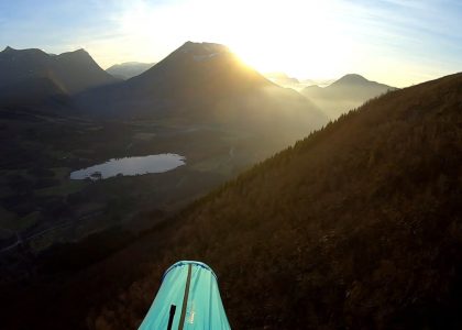 Sunset paragliding