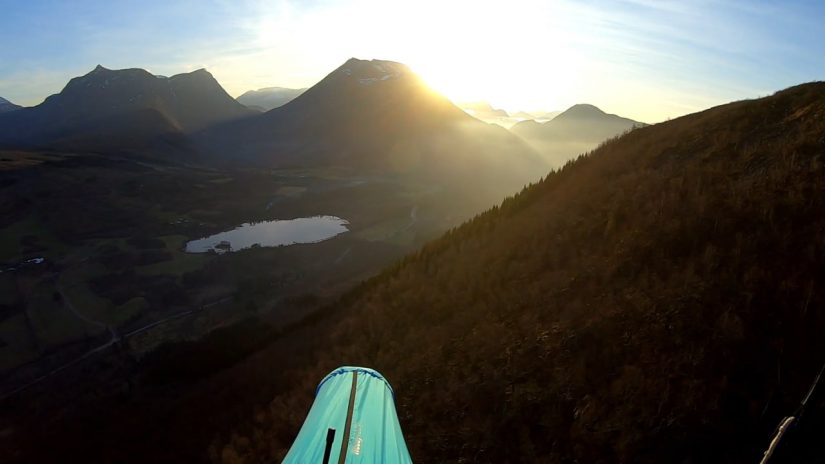 Sunset paragliding